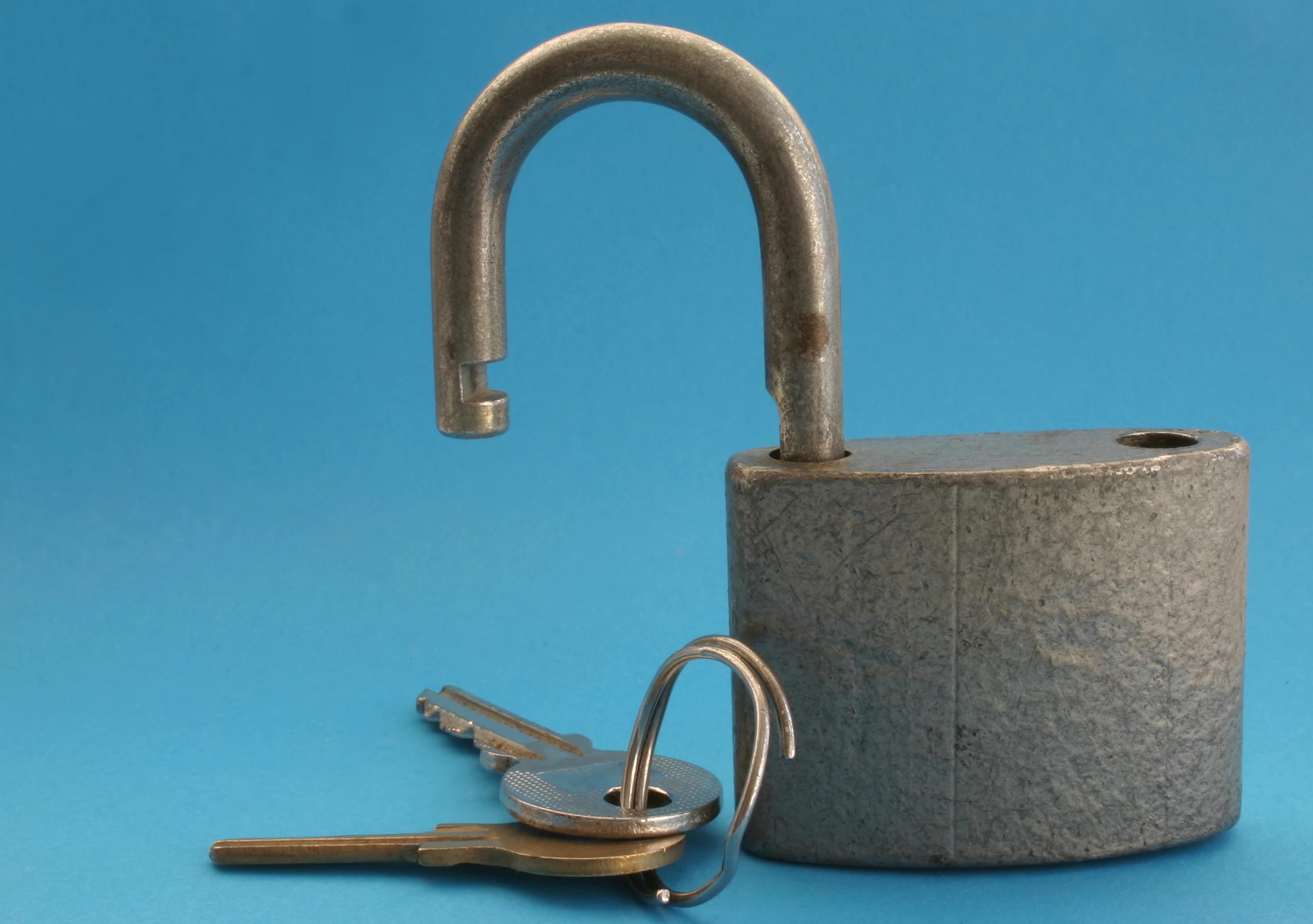 image of padlock and key